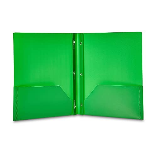 Assorted Heavy Duty 2-Pocket Plastic Folders, 12-Pack