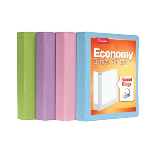 Cardinal Pastel 3 Ring Binders, 1.5 Inch, 4 Pack