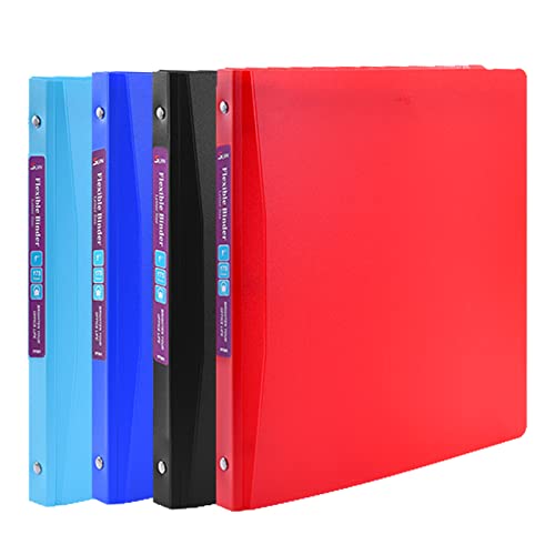 Assorted 1-Inch 3-Ring Binders with Pockets, 4-Pack