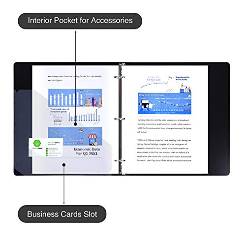 Assorted 1-Inch 3-Ring Binders with Pockets, 4-Pack