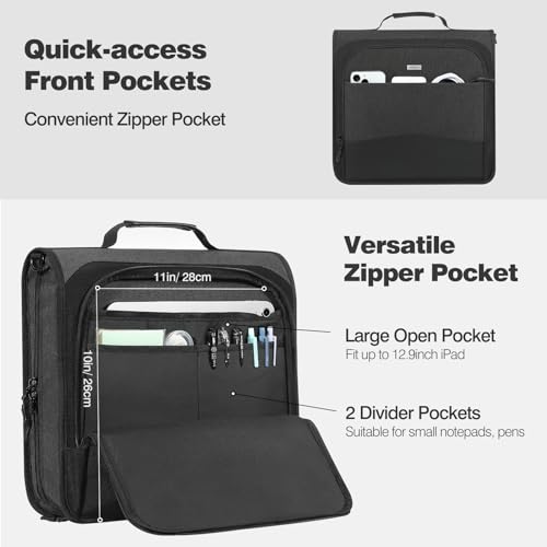 MoKo 3-Inch Zipper Binder with Shoulder Strap