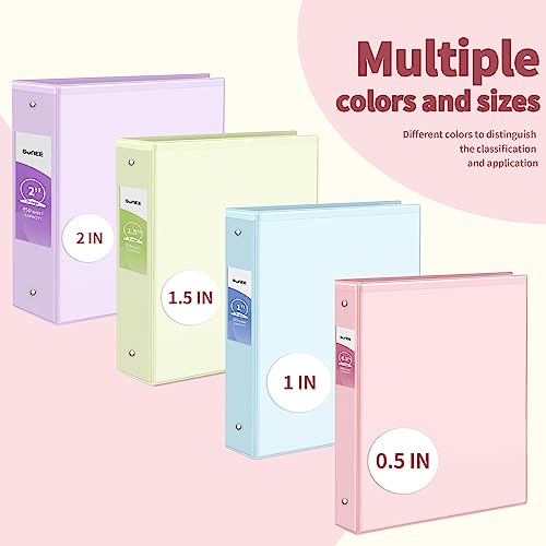 SUNEE 4-Pack 0.5 Inch Clear View Binders