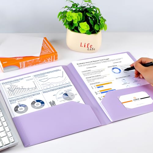 Pastel 6-Pack Colored File Folders with Pockets