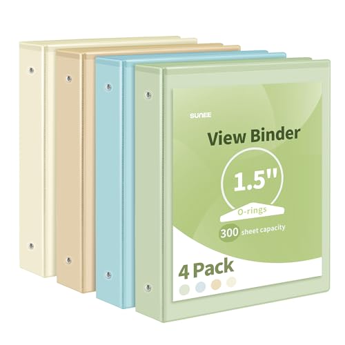 4-Pack 1.5 Inch Clear View Binders