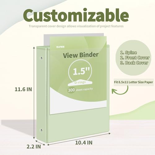 4-Pack 1.5 Inch Clear View Binders