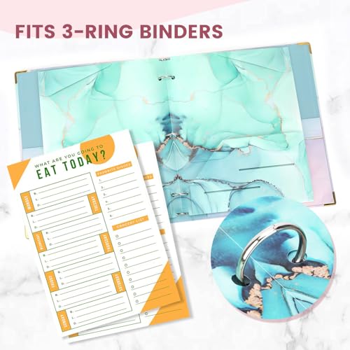 6-Pack Cute Marble Pocket Folders for Binders