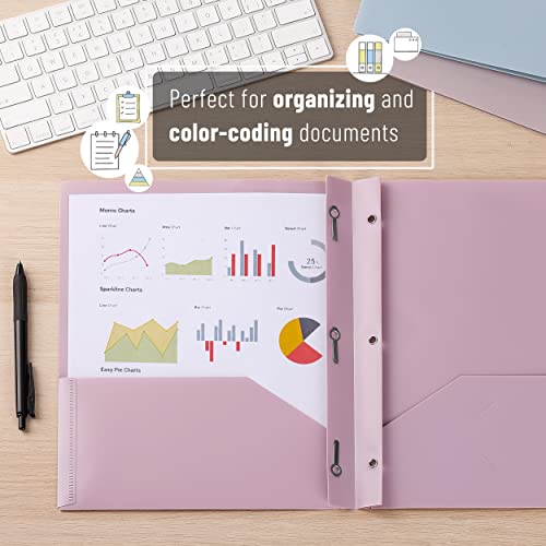 Mr. Pen 5-Pack Pastel Plastic Pocket Folders