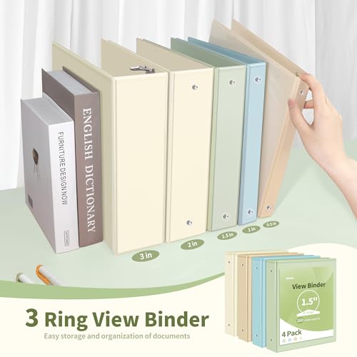 4-Pack 1.5 Inch Clear View Binders