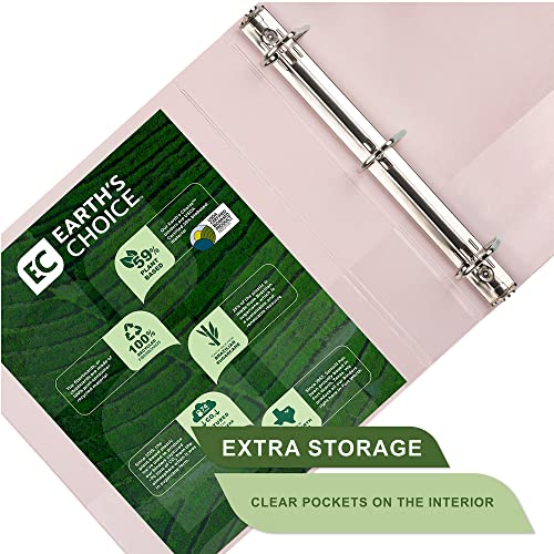 Eco-Friendly 2-Inch D-Ring View Binders - 4 Pack