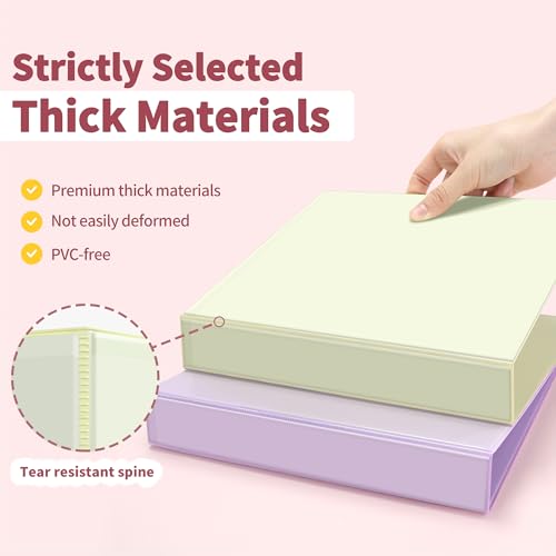 Pastel 1-Inch D Ring Binders - 4 Pack