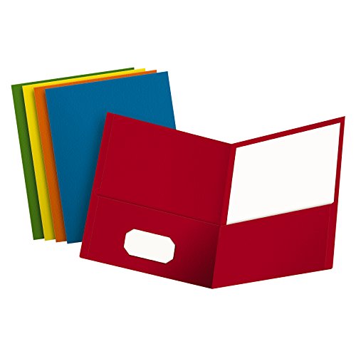 Oxford Letter Size Two-Pocket Folders, Assorted Colors