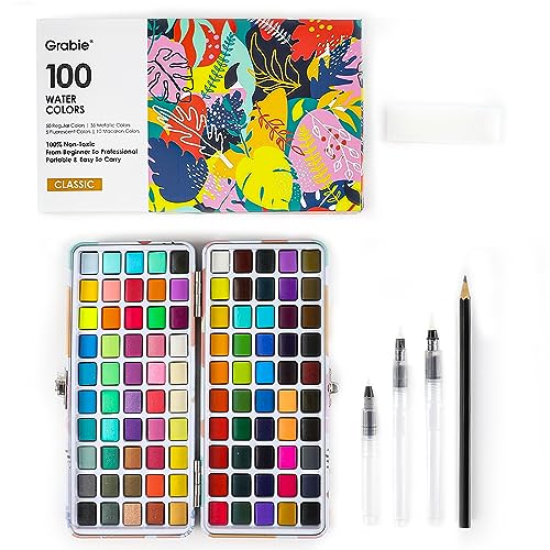 100 Colors Watercolor Paint Set with Accessories