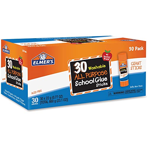 Elmer's Washable School Glue Sticks, 30 Count