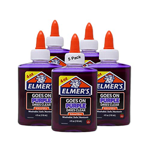Elmer's Disappearing Liquid Glue - Purple, 4 oz (5 Pack)