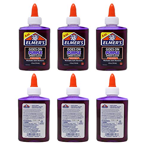 Elmer's Disappearing Liquid Glue - Purple, 4 oz (5 Pack)