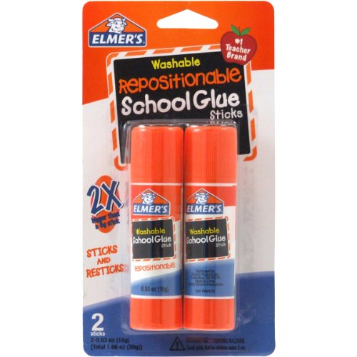 Elmer's Washable Repositionable Glue Sticks, 2 Count