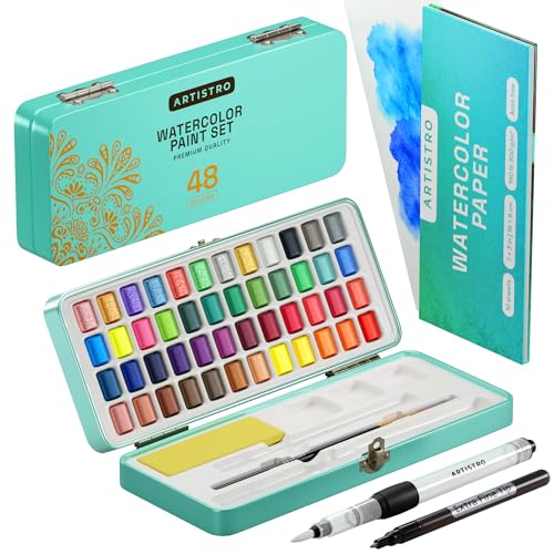 ARTISTRO Portable Watercolor Set with 48 Colors