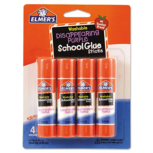 Elmer's Washable Disappearing Purple Glue Sticks, 4-Pack