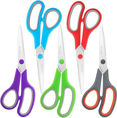 5-Pack Multipurpose 8" Scissors for School & Home