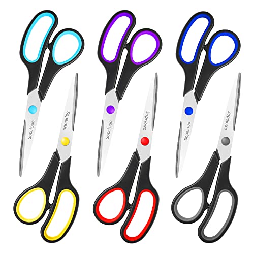6-Pack Comfort-Grip Scissors for School & Crafts