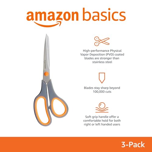 Multipurpose Comfort Grip Office Scissors 3-Pack