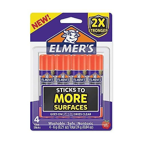 Elmer's Extra Strength Washable Glue Sticks, 4 Count