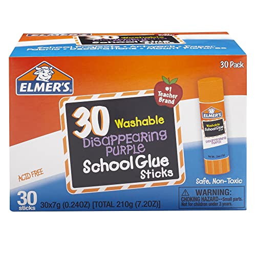 Elmer's Purple Washable Glue Sticks, 30 Count