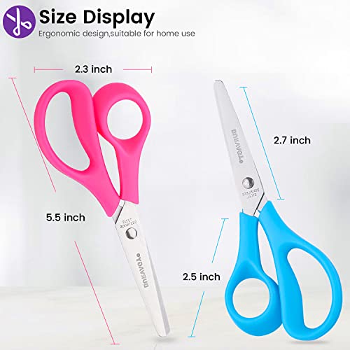 Kids Safety Scissors 6-Pack, Blunt Tip 5.5 Inch