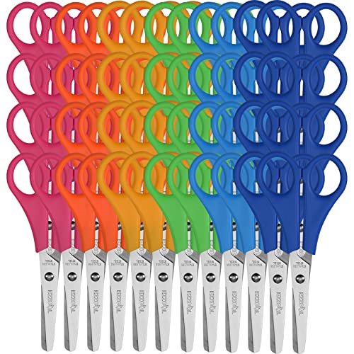 EZZGOL 48-Pack Kids Safety Scissors 5” Blunt Tip