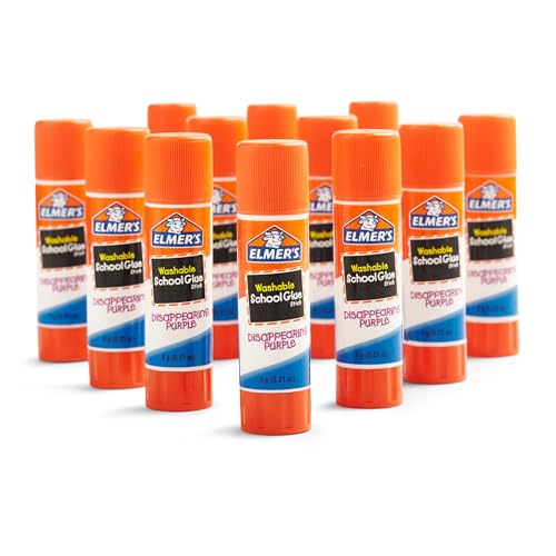 Elmer's Washable Purple Disappearing Glue Sticks, 12 Count