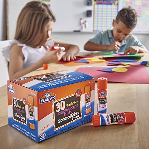 Elmer's Purple Washable Glue Sticks, 30 Count