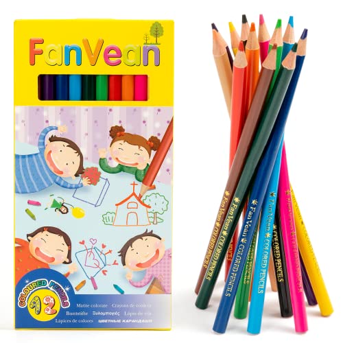 FanVean 12-Count Presharpened Colored Pencils Set