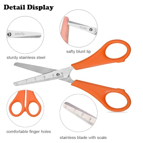 EZZGOL 48-Pack Kids Safety Scissors 5” Blunt Tip