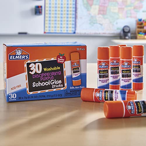 Elmer's Purple Washable Glue Sticks, 30 Count