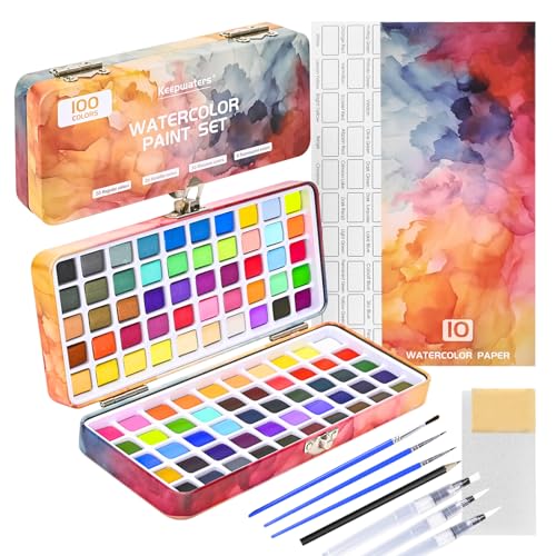 100-Color Watercolor Paint Set for All Ages