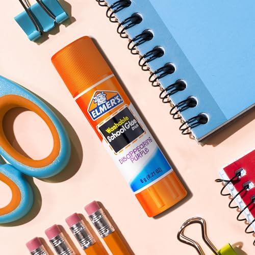 Elmer's Washable Purple Disappearing Glue Sticks, 12 Count