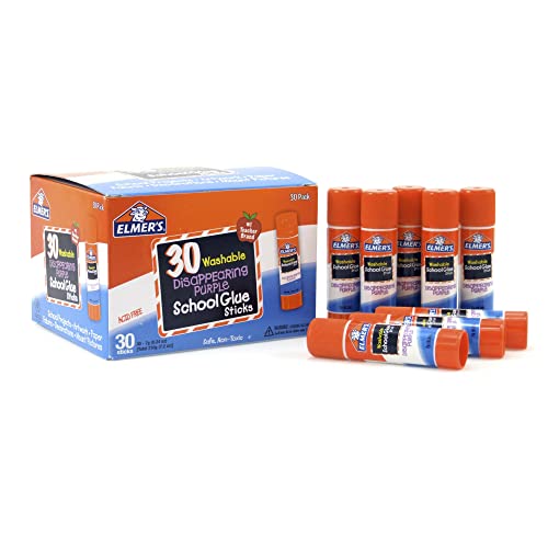Elmer's Purple Washable Glue Sticks, 30 Count