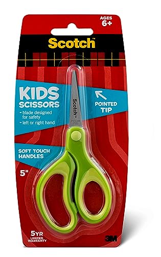 Soft Touch Kids Scissors, 5 Inches – Assorted Colors