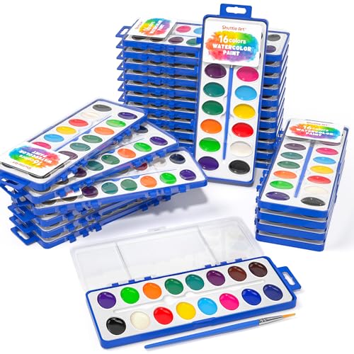 Shuttle Art 16-Color Watercolor Paint Set, 24-Pack