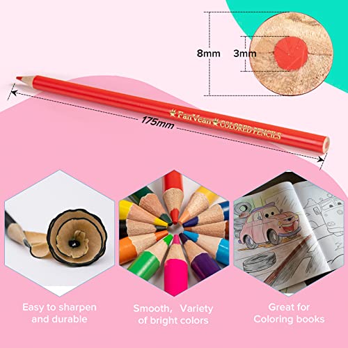 FanVean 12-Count Presharpened Colored Pencils Set