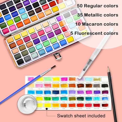 100-Color Watercolor Paint Set for All Ages