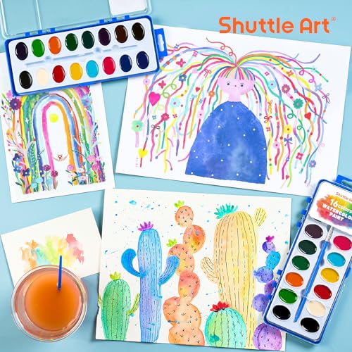 Shuttle Art 16-Color Watercolor Paint Set, 24-Pack