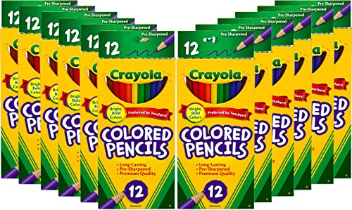 Crayola Colored Pencils Bulk, 12 Packs for Schools