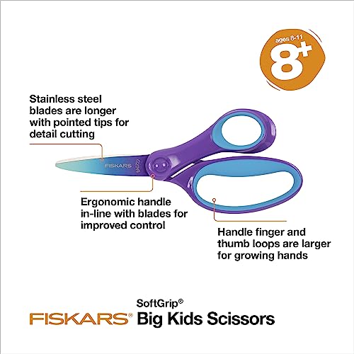 Fiskars 6" Softgrip Scissors for Kids - Ombre