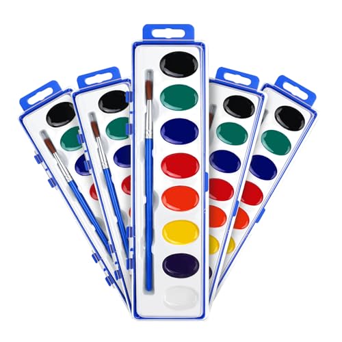 FUMILE 5-Pack Washable Watercolor Paint Set