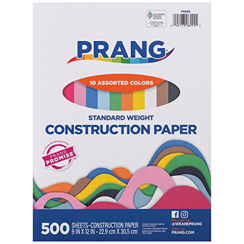 Prang Construction Paper, 10 Assorted Colors, 500 Sheets