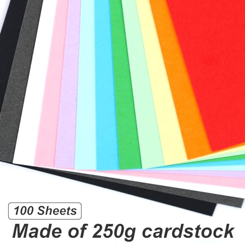 Shindel 100 Sheets Colorful Construction Paper Pack