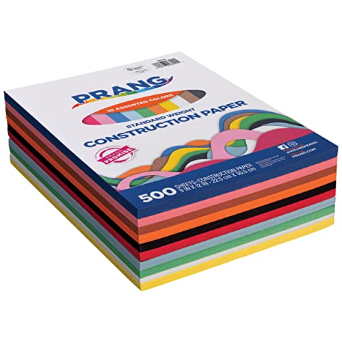 Prang Construction Paper, 10 Assorted Colors, 500 Sheets