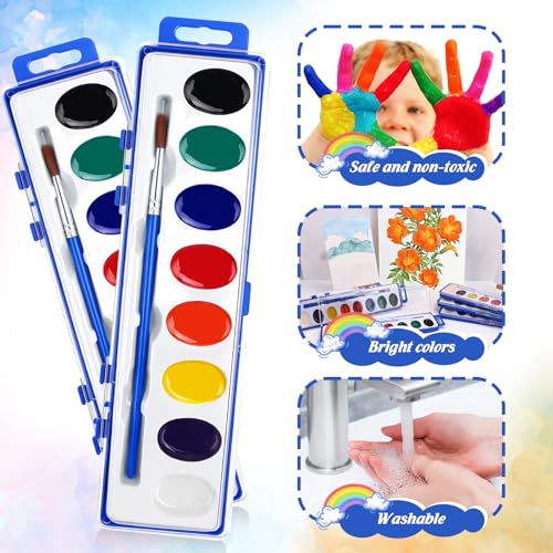 FUMILE 5-Pack Washable Watercolor Paint Set