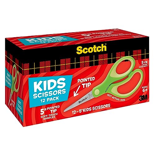 Soft Touch Blunt Tip Kids Scissors - 12 Pack